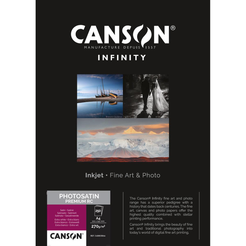 Canson Infinity PhotoSatin Premium RC A4 270g / 250 feuilles