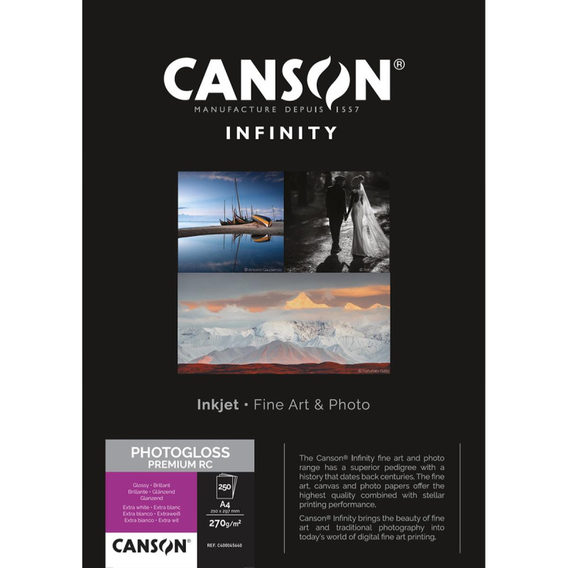 Canson Infinity PhotoGloss Premium RC A4 270g / 250 feuilles