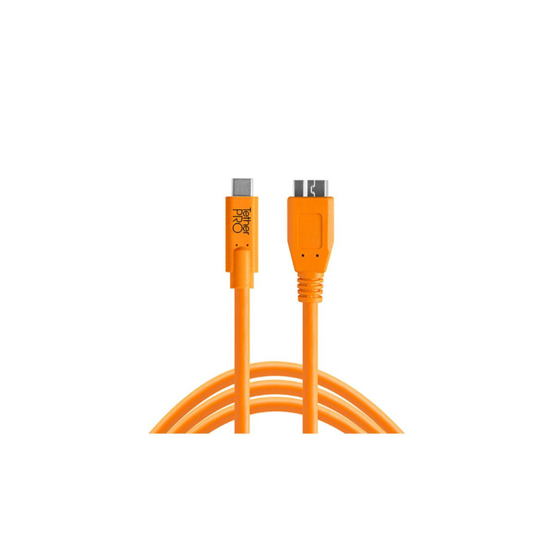 Tethertools Câble TetherPro USB-C vers USB 3.0 Micro-B Orange 4,6m