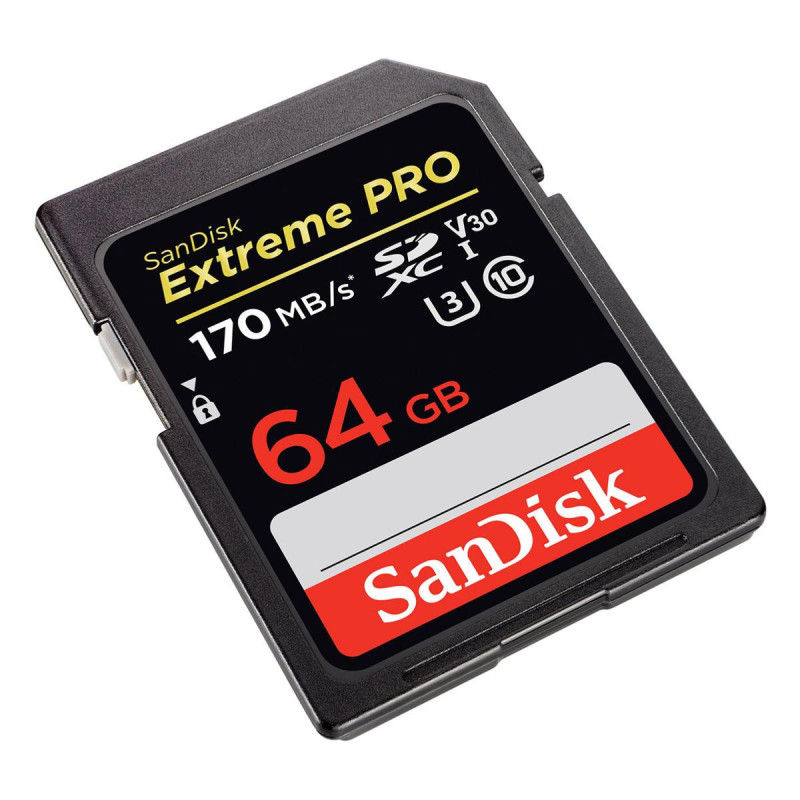 Sandisk Carte Mémoire SDXC UHS-I Extreme Pro 64GB 170Mo/s C10 U3 V30