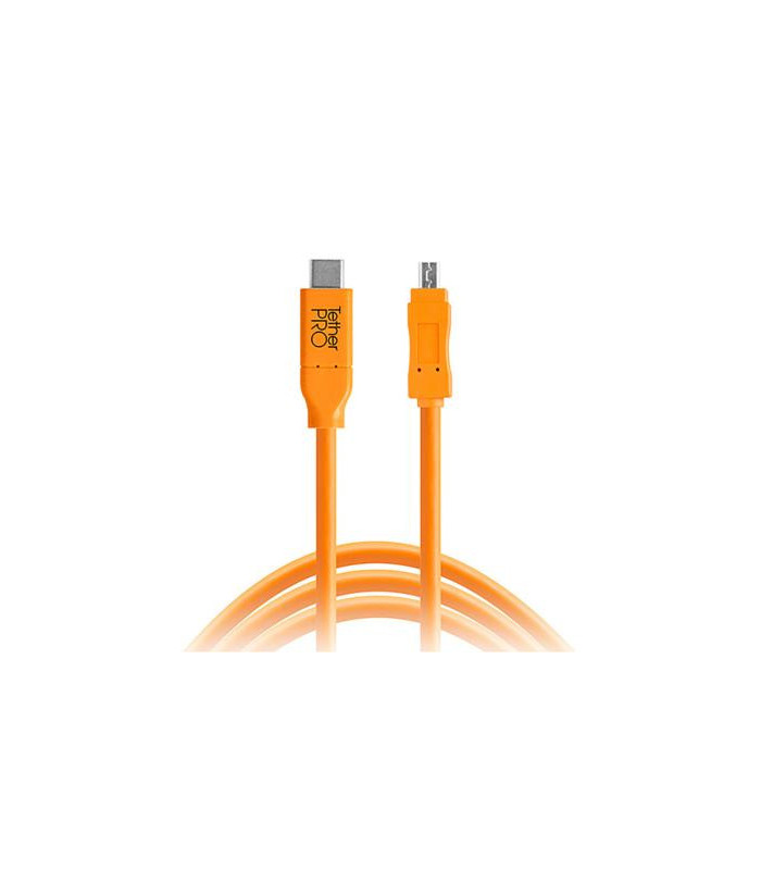 Tetertools Câble TetherPro USB-C vers mini-USB 2.0 Mini-B 8Pin Orange