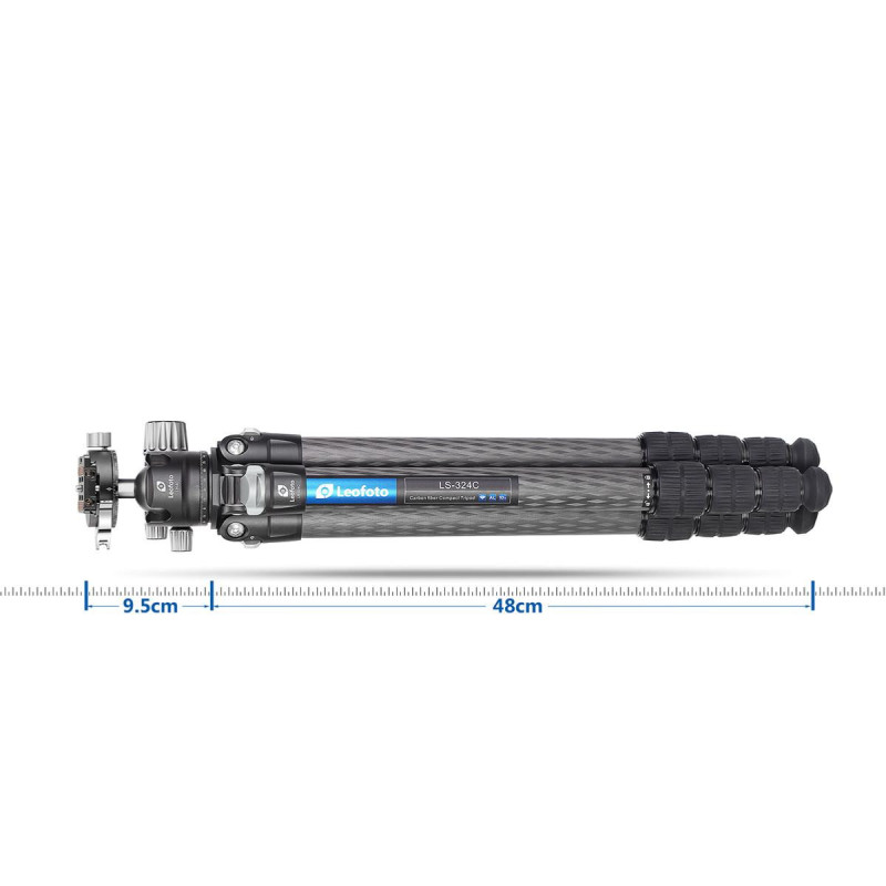 Leofoto Kit Trépied LS-324C Carbone 4 sections avec rotule LH-40