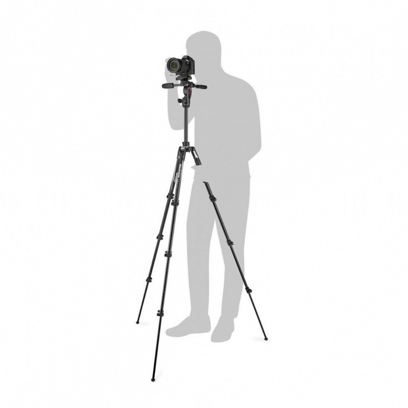 Manfrotto Kit Trépied Befree avec Rotule Fluide 3-Way Live Advanced