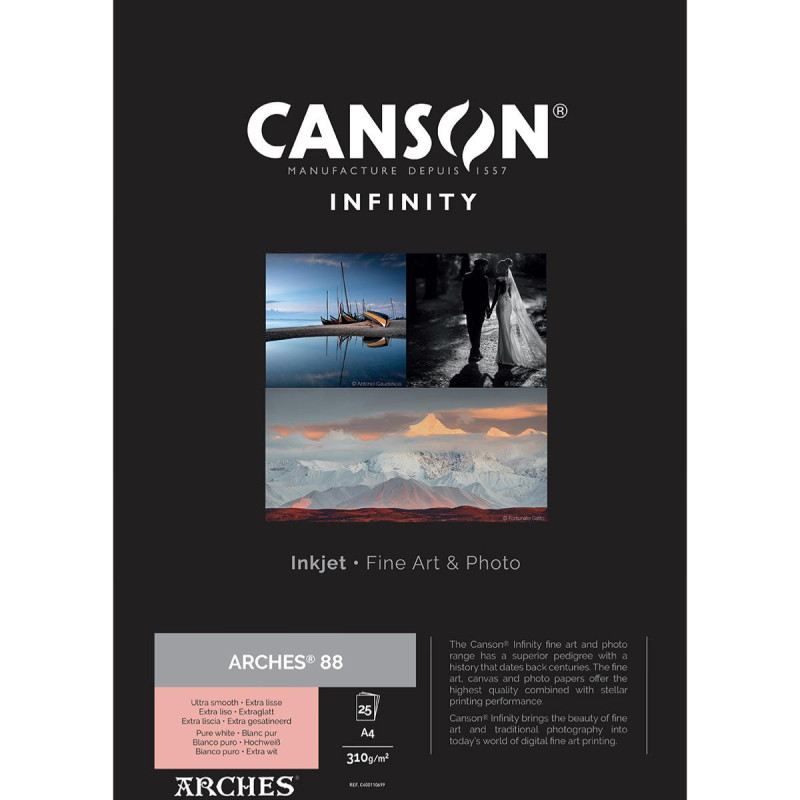 Canson Infinity Papier Arches 88 A4 310g / 25f