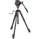 Manfrotto Kit Rotule Vidéo Fluide 500 avec base plate et trépied 