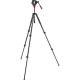 Manfrotto Kit Rotule Vidéo Fluide 500 avec base plate et trépied 
