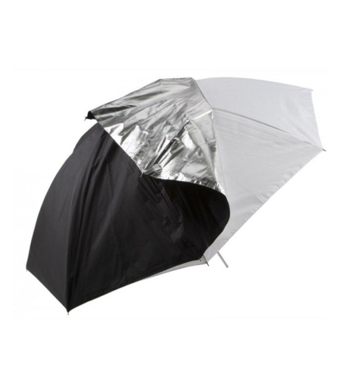 UB-007 PARAPLUIE 2 EN 1 BLACK/SILVER/TRANSLUCIDE 100CM
