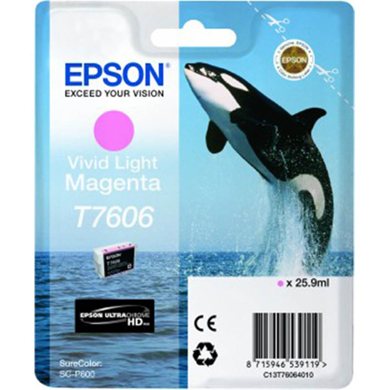 Epson Encre Vivid Magenta Clair T7606 Ultrachrome HD pour SC-P600