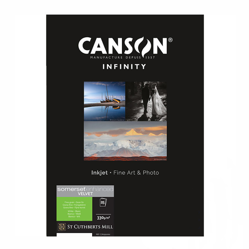 Canson Infinity Somerset Enhanced Velvet Radiant White 330g A3 / 25f - Canson - Prophot