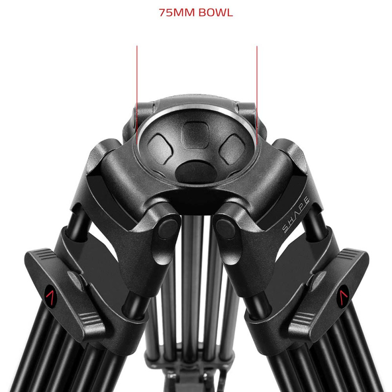 Shape Kit Trépied Vidéo 3 sections avec Rotule 75mm STF11 - Shape - Prophot
