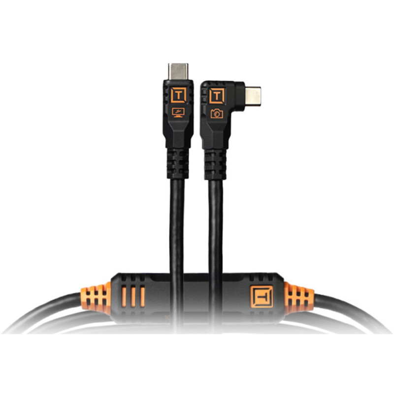Tethertools Câble Tetherpro Optima 10G USB-C Droit-Coudé 4,6m - Noir - Tethertools - Prophot