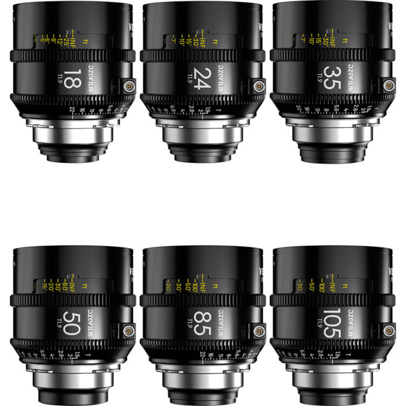 DZOFilm Kit Objectifs Vespid Prime II 18/24/35/50/85/105mm T1.9 PL Im - DZOFilm - Prophot