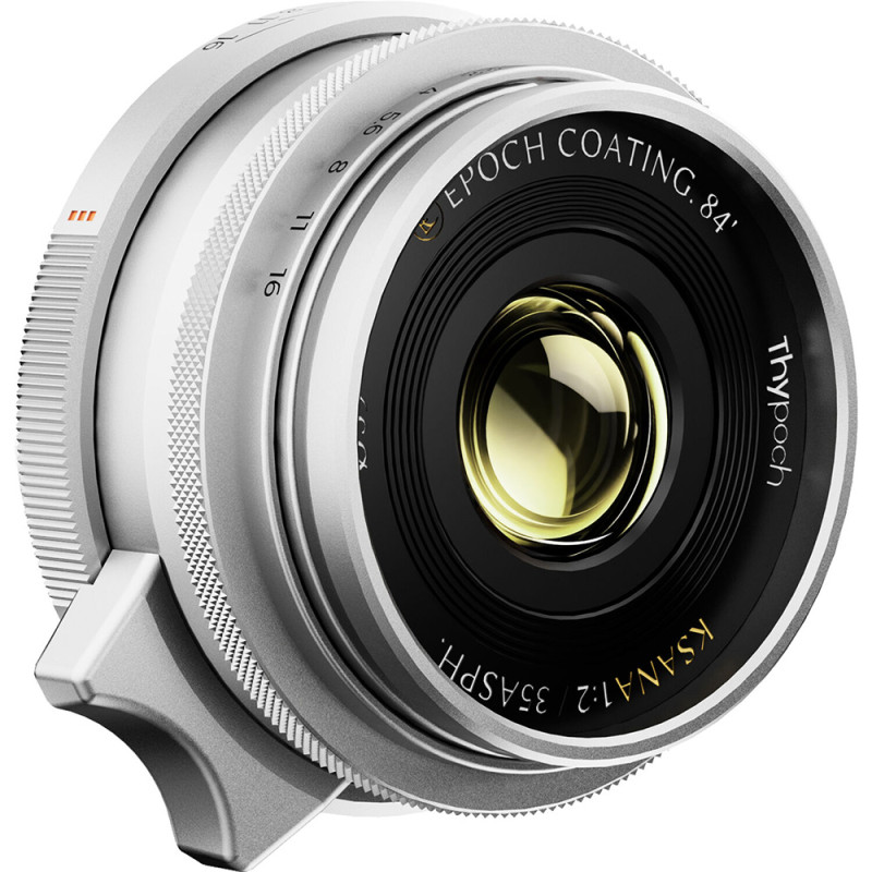 Thypoch Objectif Ksana 35mm ASPH f/2 avec Pare-soleil - Silver, M - Thypoch - Prophot