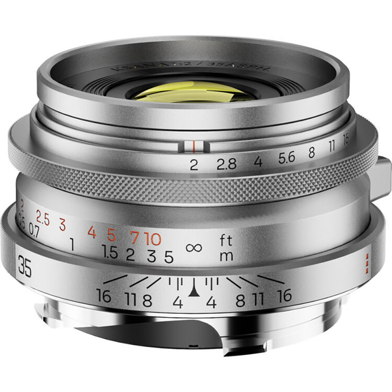 Thypoch Objectif Ksana 35mm ASPH f/2 avec Pare-soleil - Silver, M - Thypoch - Prophot
