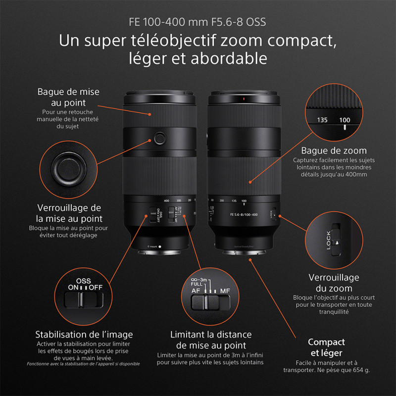 Sony Objectif FE 100-400mm f/5.6-8 OSS - Sony - Prophot