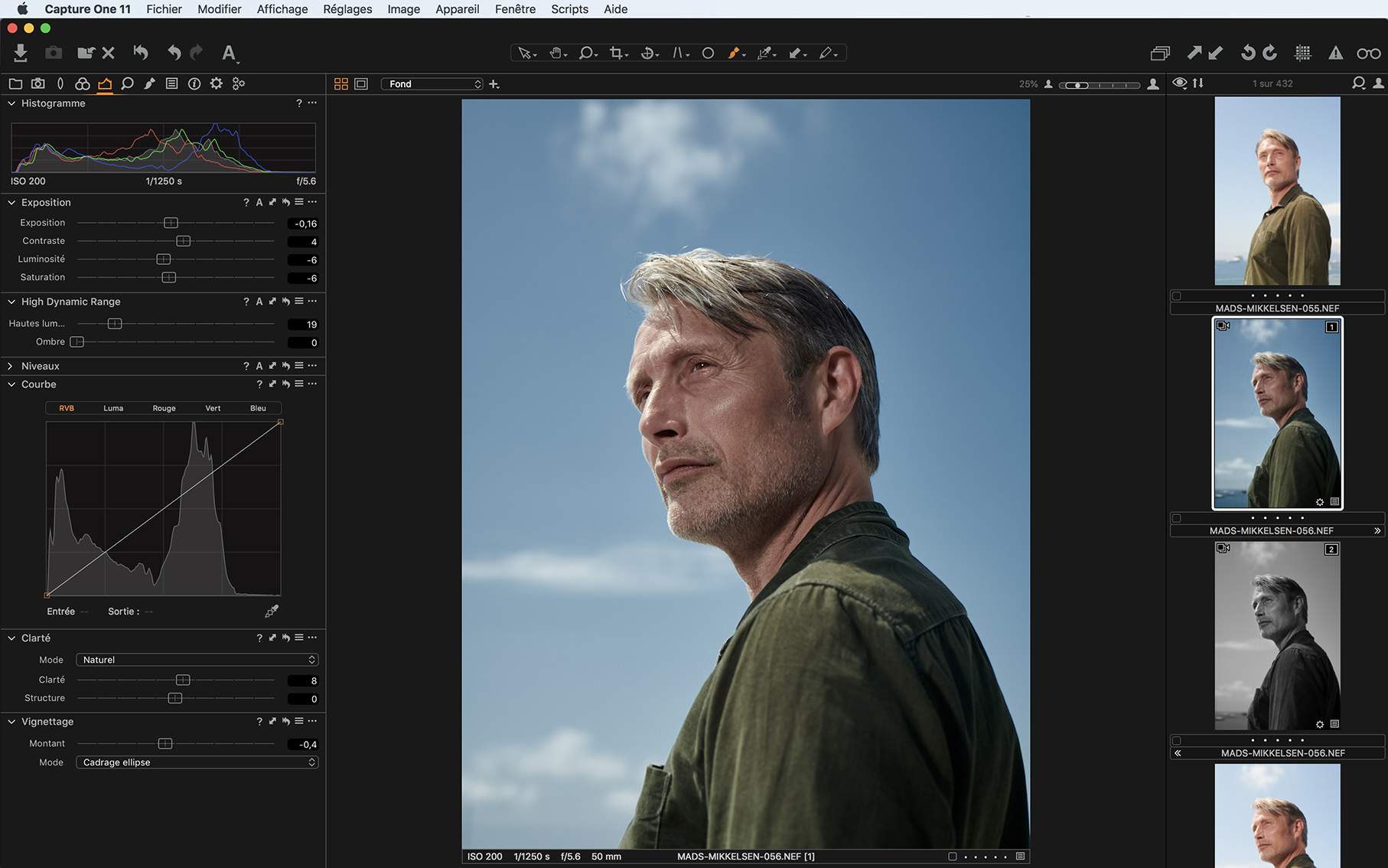 Interface personnalisable du logiciel Capture One Pro